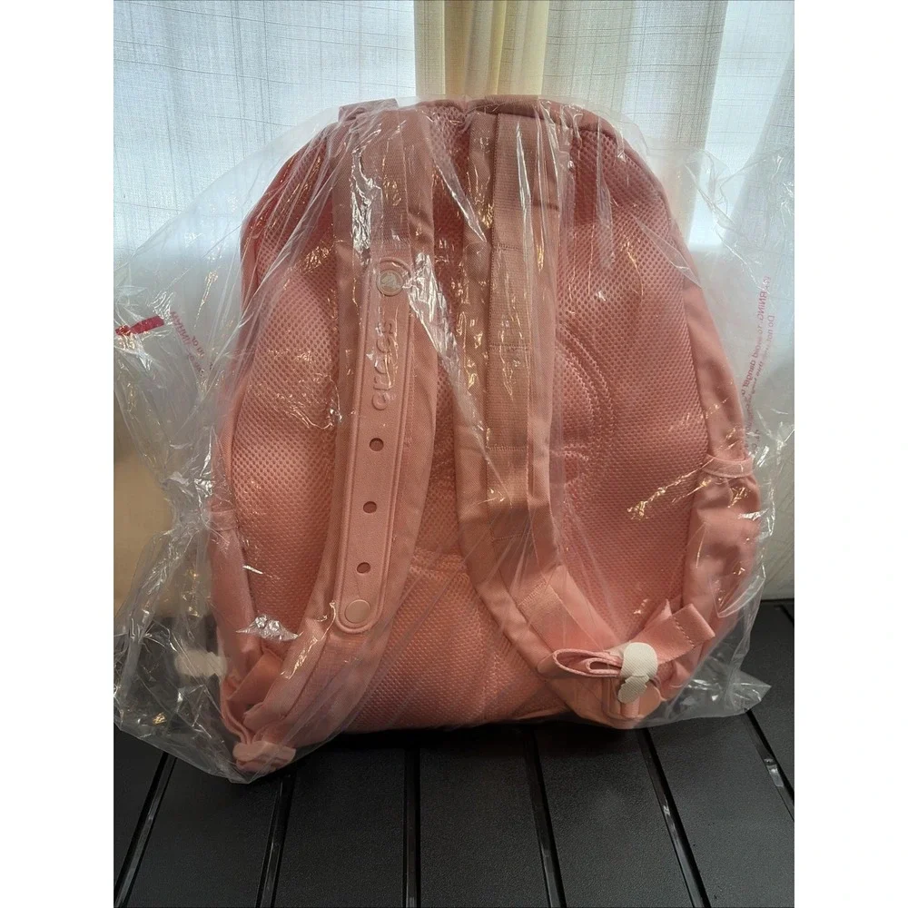 NWT Crocs Powder Pink Backpack Classic Nylon- Ready to Personalize School Bag